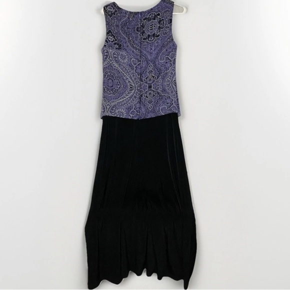 Alex Evenings Floral Sparkle Dress 2 Piece Purple Gown Sz 10 Mother Of The Bride - Picture 4 of 15